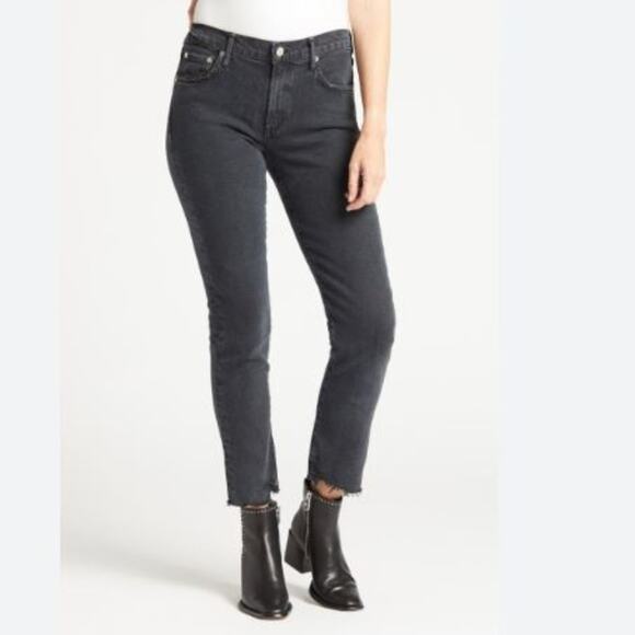 Agolde Sz 25 Toni Mid Rise Straight Leg Jeans in Feral Black - Picture 1 of 13
